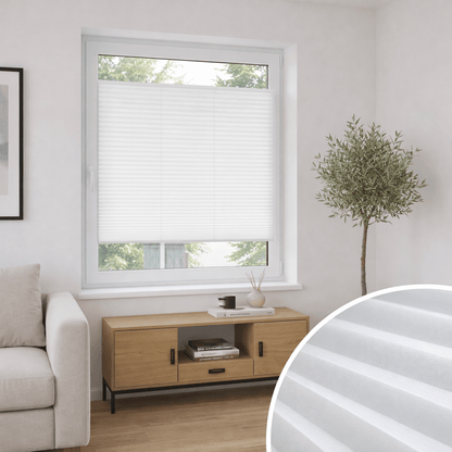 Plissee Opal Gloss Eisweiß P102