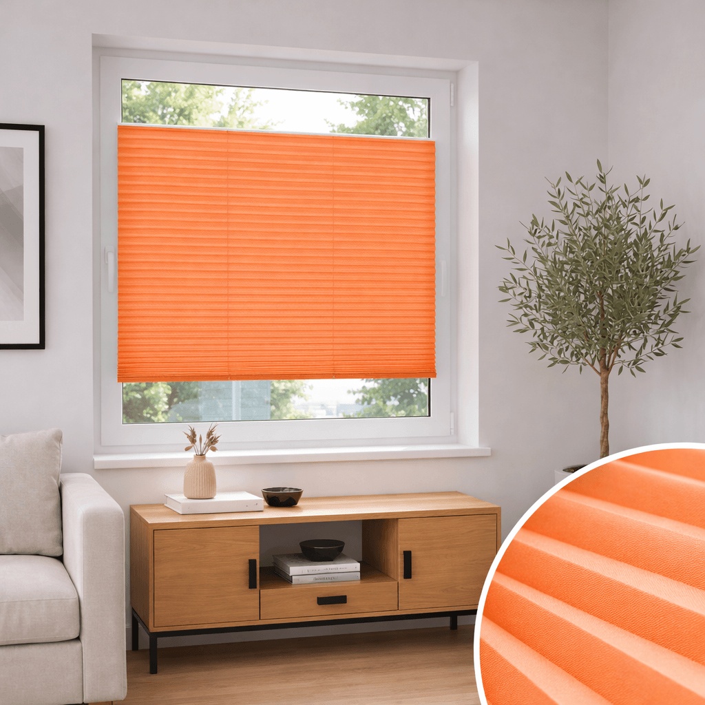 Plissee Opal Gloss Kürbisorange P108