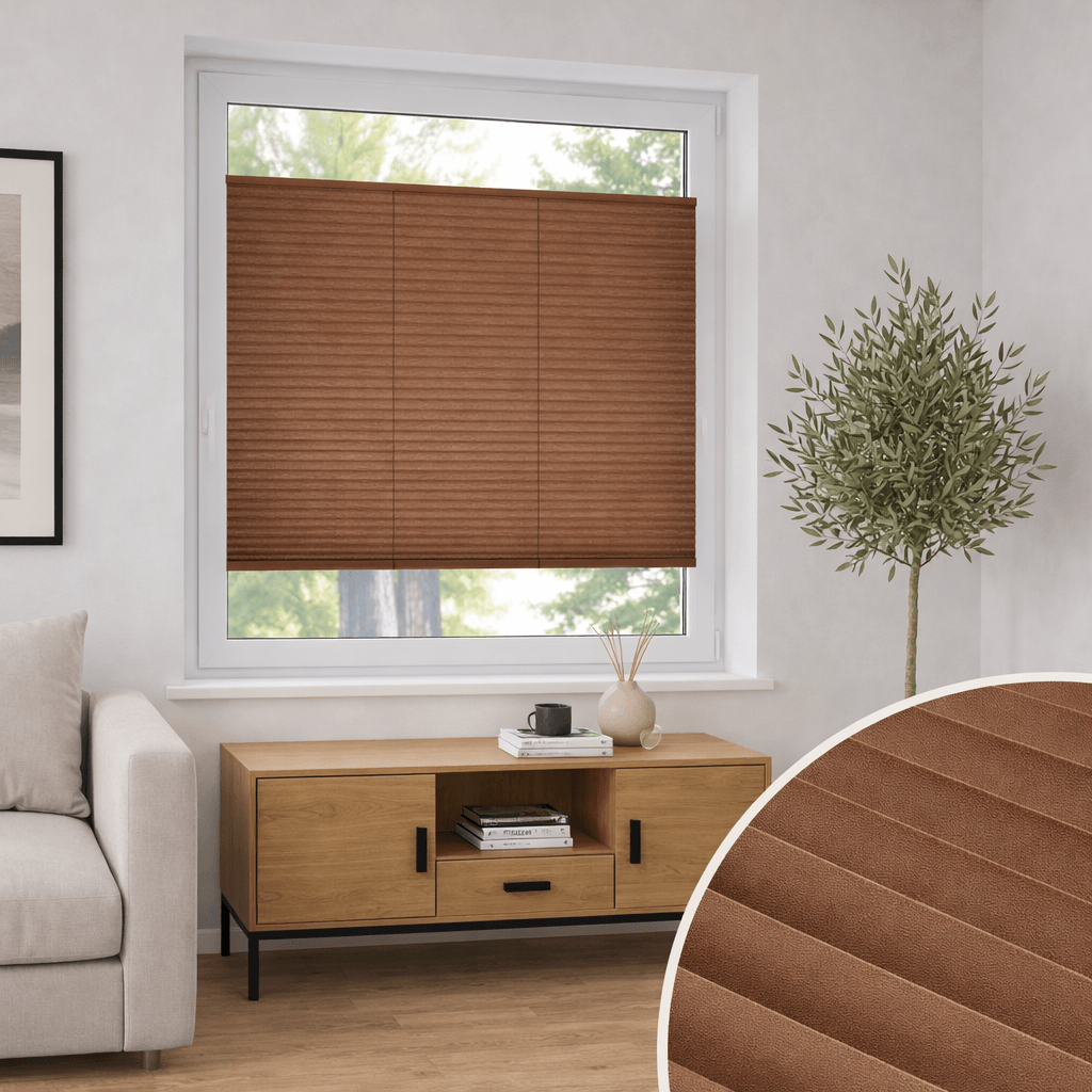 Plissee Opal Gloss Braun P126